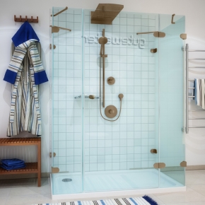 LUX RECTAN GK-005A бронзовый стекло бесцветное правое открывание двери