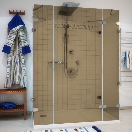 LUX RECTAN GK-005A хром блестящий стекло бронзовое правое открывание двери
