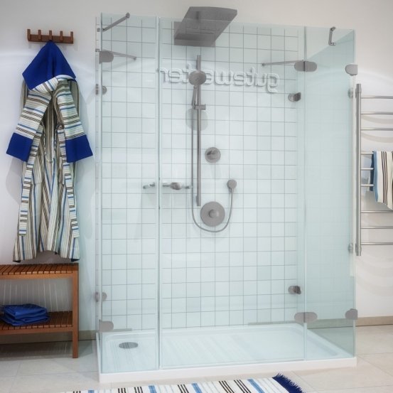 LUX RECTAN GK-005A хром матовый стекло выбеленное правое открывание двери