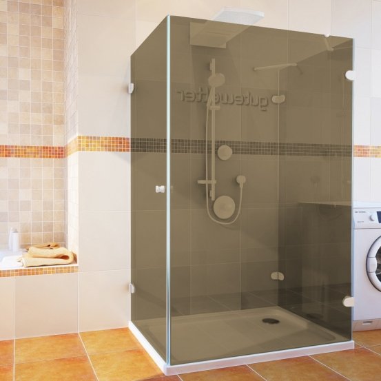 LUX RECTAN GK-003C белый матовый стекло бронзовое левое открывание двери