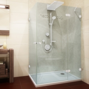 LUX RECTAN GK-003B белый матовый стекло выбеленное правое открывание двери