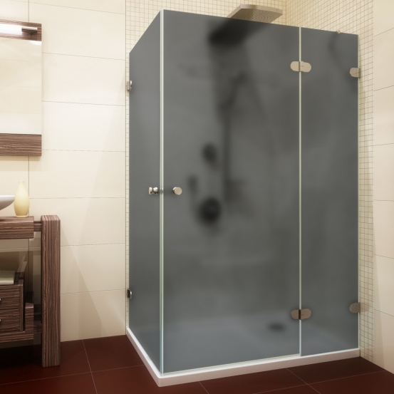 LUX RECTAN GK-003B хром блестящий стекло графитовое матовое правое открывание двери