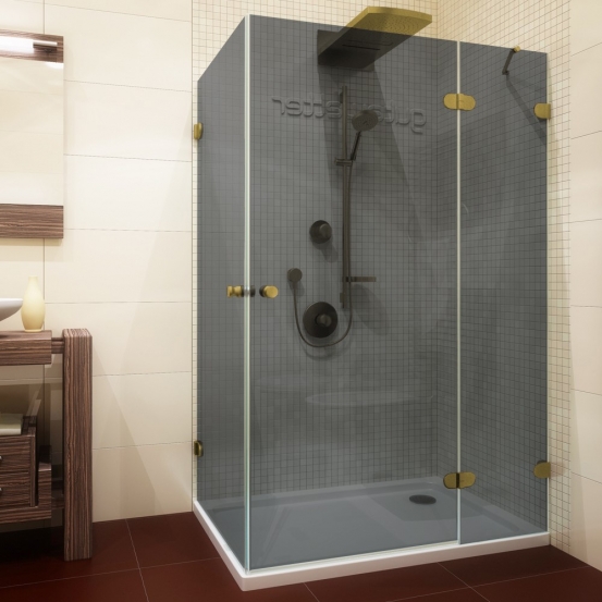 LUX RECTAN GK-003B золотой гальванический стекло графитовое правое открывание двери