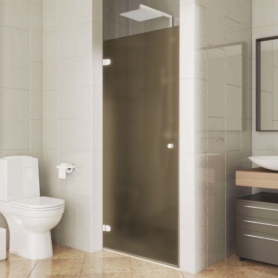 LUX DOOR GK-001-2511 белый матовый стекло бронзовое матовое левое открывание двери