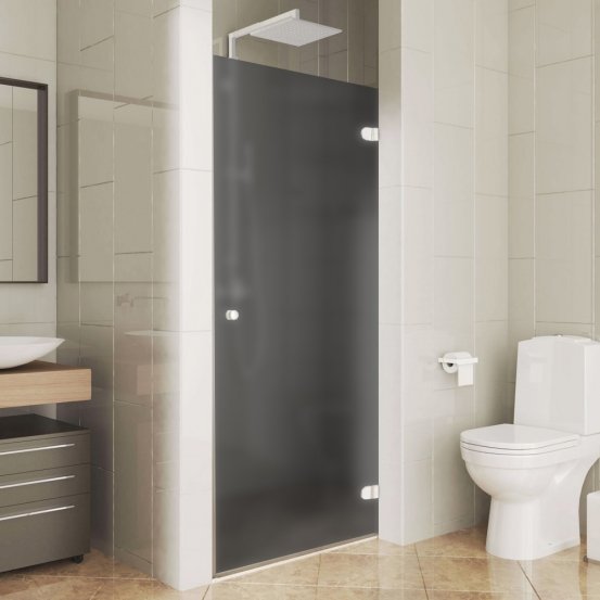 LUX DOOR GK-001-2511 белый матовый стекло графитовое матовое правое открывание двери