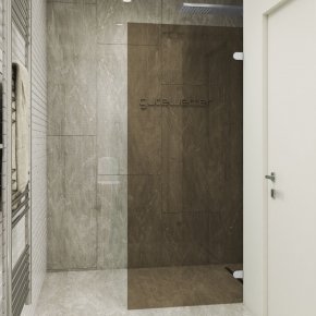 LUX DOOR GK-001N-2522 хром матовый стекло бронзовое