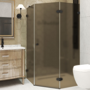 LUX FESTT GK-001-2522Z черный матовый стекло бронзовое матовое правое открывание двери