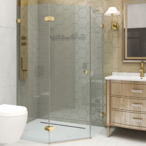 LUX FESTT GK-001-2522Z золотой гальванический стекло выбеленное левое открывание двери