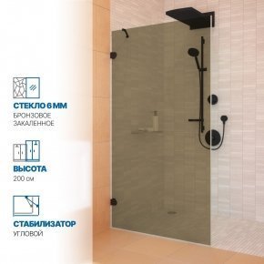 Инфографика 1 LUX DOOR GK-001N черный матовый стекло бронзовое толщина 6_0