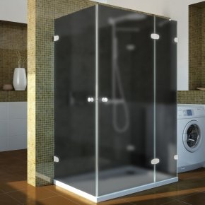 LUX RECTAN GK-004B4 белый матовый стекло графитовое матовое правое открывание двери