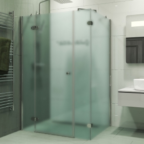 LUX RECTAN GK-104B1 хром блестящий стекло матовое левое открывание двери