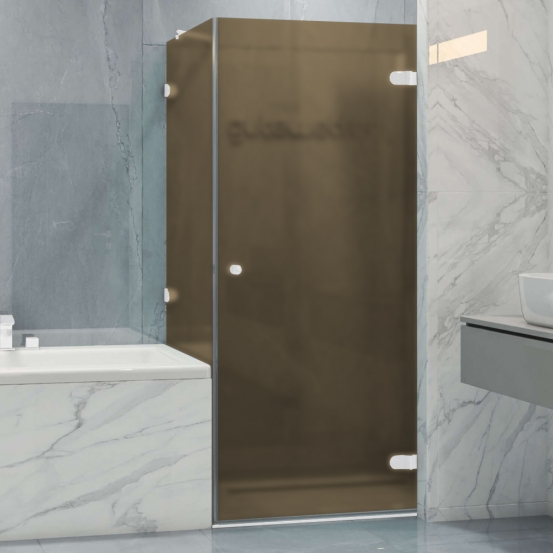 LUX SQUARE GK-002V-2511 белый матовый стекло бронзовое матовое правое открывание двери