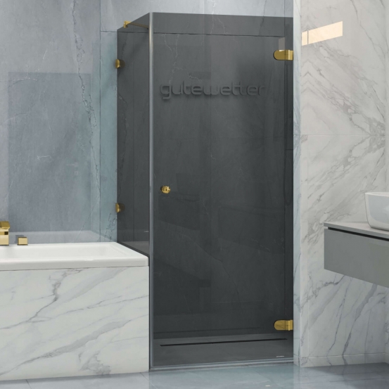 LUX SQUARE GK-002V-2511 золотой металлик стекло графитовое правое открывание двери