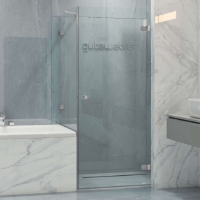 LUX SQUARE GK-002V-2511 хром матовый стекло выбеленное правое открывание двери