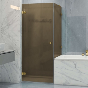 LUX SQUARE GK-002V-2511 золотой металлик стекло бронзовое матовое левое открывание двери