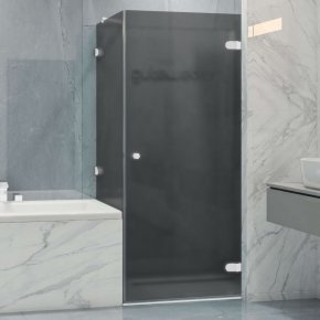 LUX SQUARE GK-002V-2511 белый матовый стекло графитовое матовое правое открывание двери
