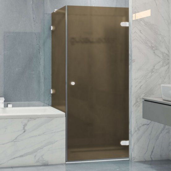 LUX SQUARE GK-002V-2511 белый матовый стекло бронзовое матовое правое открывание двери