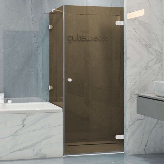 LUX SQUARE GK-002V-2511 белый матовый стекло бронзовое правое открывание двери