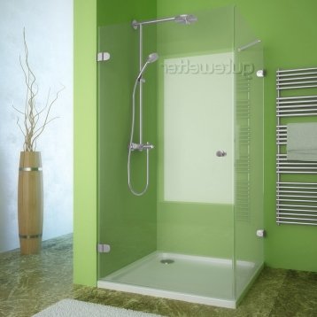 LUX SQUARE GK-001 хром матовый стекло выбеленное левое открывание двери