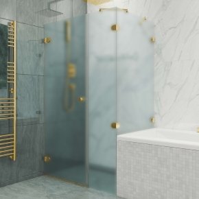 LUX SQUARE GK-003AV золотой металлик стекло матовое левое открывание двери