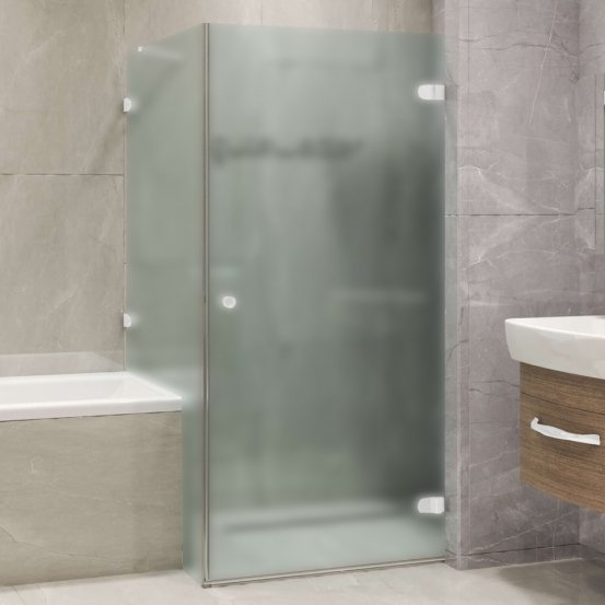 LUX SQUARE GK-002V1-2511 белый матовый стекло матовое правое открывание двери