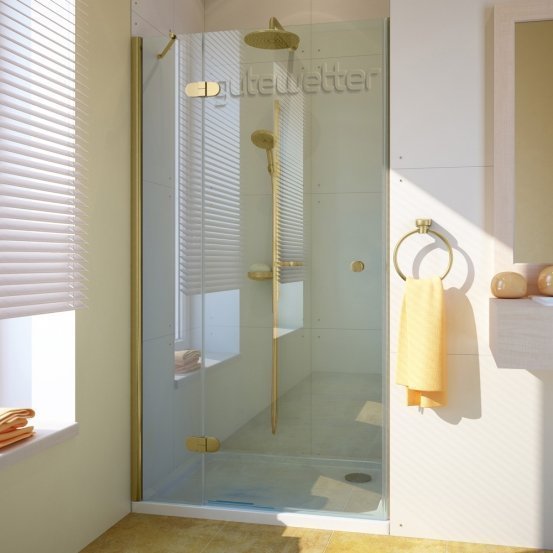 LUX DOOR GK-102 золотой металлик стекло бесцветное левое открывание двери