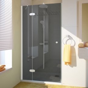 LUX DOOR GK-102 белый матовый стекло графитовое левое открывание двери