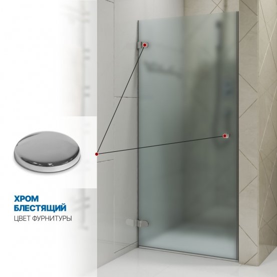 Инфографика 4 LUX DOOR GK-001 хром блестящий стекло матовое толщина 0_8 левое открывание двери