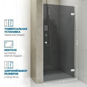 Инфографика 2 LUX DOOR GK-001 белый матовый стекло графитовое толщина 0_8 правое открывание двери