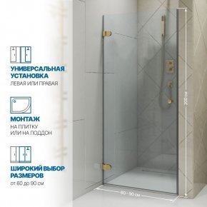 Инфографика 2 LUX DOOR GK-001 золотой металлик стекло выбеленное толщина 0_8 левое открывание двери