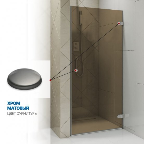 Инфографика 4 LUX DOOR GK-001 хром матовый стекло бронзовое толщина 0_8 правое открывание двери