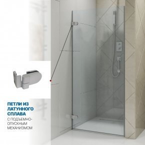 Инфографика 3 LUX DOOR GK-001 хром матовый стекло выбеленное толщина 0_8 левое открывание двери