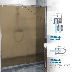 Инфографика 4 SLIDE DOOR GK-862 хром блестящий стекло бронзовое матовое