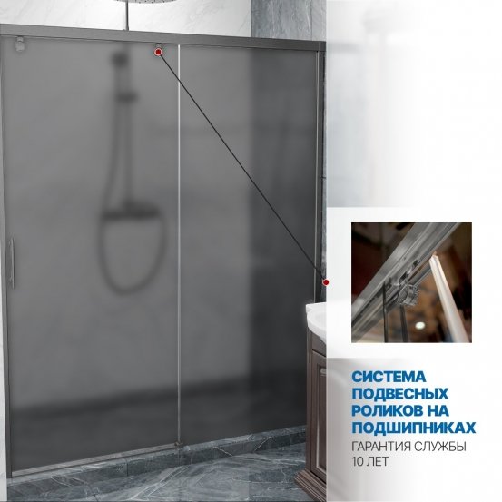 Инфографика 3 SLIDE DOOR GK-862 хром матовый стекло  графитовое матовое