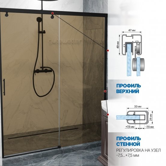 Инфографика 4 SLIDE DOOR GK-862 черный матовый стекло бронзовое