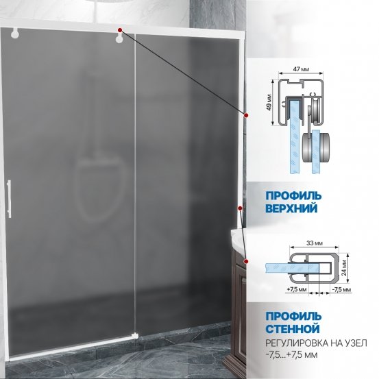 Инфографика 4 SLIDE DOOR GK-862 белый матовый стекло  графитовое матовое
