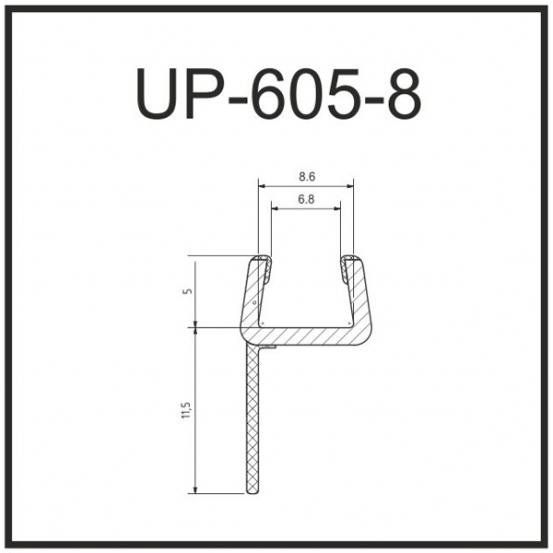 Уплотнитель для душевых ограждений UP605-8