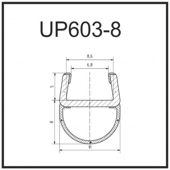 Уплотнитель для душевых ограждений UP603-8