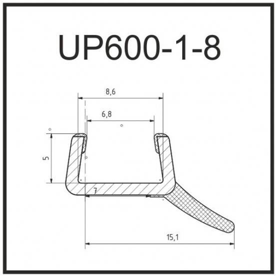 Уплотнитель для душевых ограждений UP600-1-8