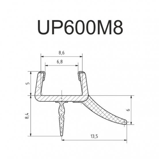 Уплотнитель PVC UP600-M8