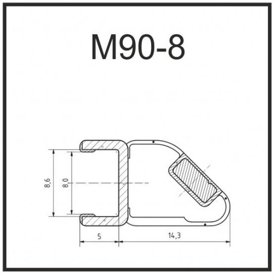 Уплотнитель для душевых ограждений M90-8