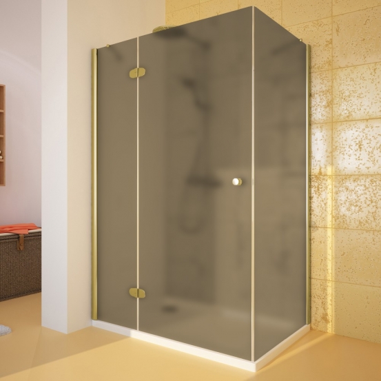 LUX RECTAN GK-103 золотой металлик стекло бронзовое матовое левое открывание двери