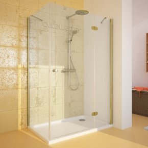 LUX RECTAN GK-103 золотой металлик стекло выбеленное правое открывание двери