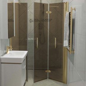 LUX DOOR GK-103C-CH02 золотой металлик стекло бронзовое правое открывание двери