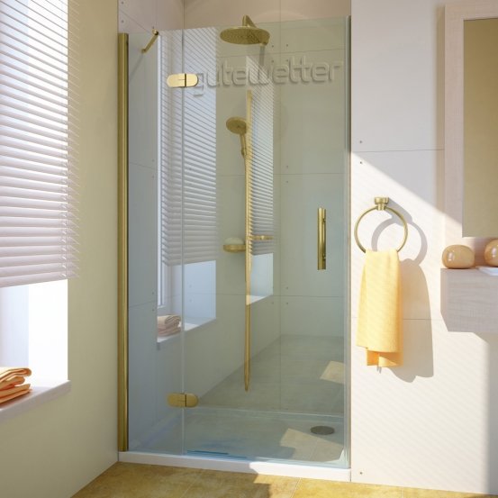 LUX DOOR GK-102-CH02 золотой металлик стекло бесцветное левое открывание двери