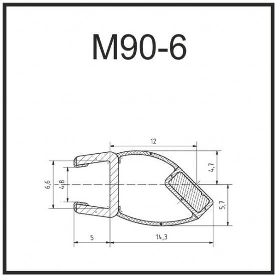 Уплотнитель для душевых ограждений M90-6